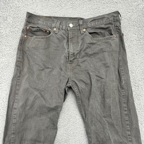 Levis 505 Jeans Mens 34x34 Gray Wash Denim Regular Fit Straight Casual - Picture 2 of 11